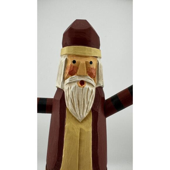 K. C. Norris Vintage Santa Claus Wooden craved Cypress - Picture 4 of 6